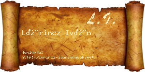 Lőrincz Iván névjegykártya